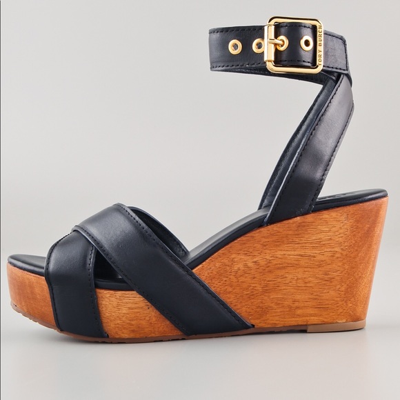 Tory Burch Shoes - Tory Burch Almita Leather Platform Wedge Sandals
